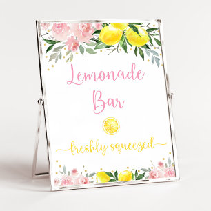Lemonade Pub Rosa Guld Blommigt Poster