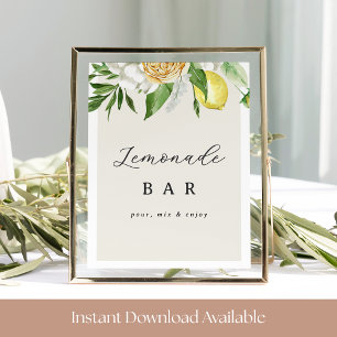 Lemonade Pub Sign - Citrus Party utskrivbar dekora Poster