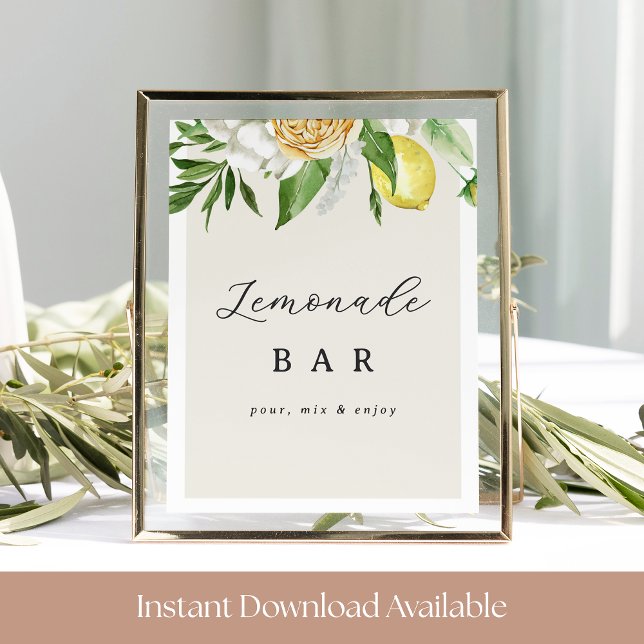 Lemonade Pub Sign - Citrus Party utskrivbar dekora Poster (Skapare uppladdad)
