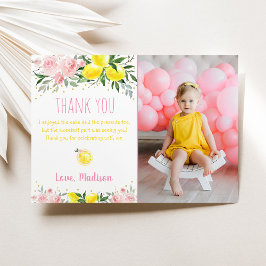 Lemonade Rosa Blommigt Birthday Tack Inbjudningar