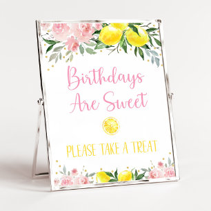 Lemonade Rosa Blommigt Birthday Trettag Poster