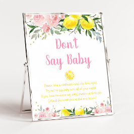 Lemonade Rosa Blommigt Säg inte Baby Game Poster