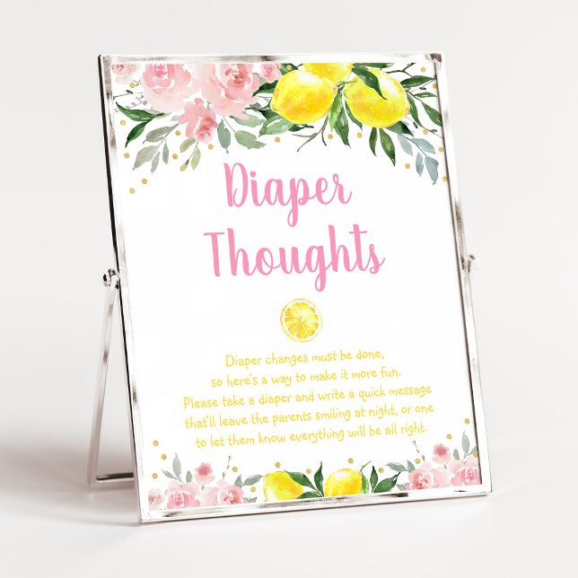 Lemonade Rosa Guld Blommigt Baby Daper Thoughts Poster (Skapare uppladdad)