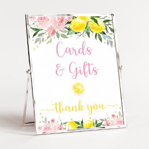 Lemonade Rosa Guld Blommigt Födelsedagskort och gå Poster