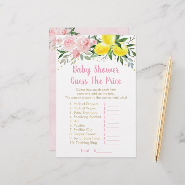 Lemonade Rosa Guld Blommigt gissar Prist spel (Fram/Back In Situ)