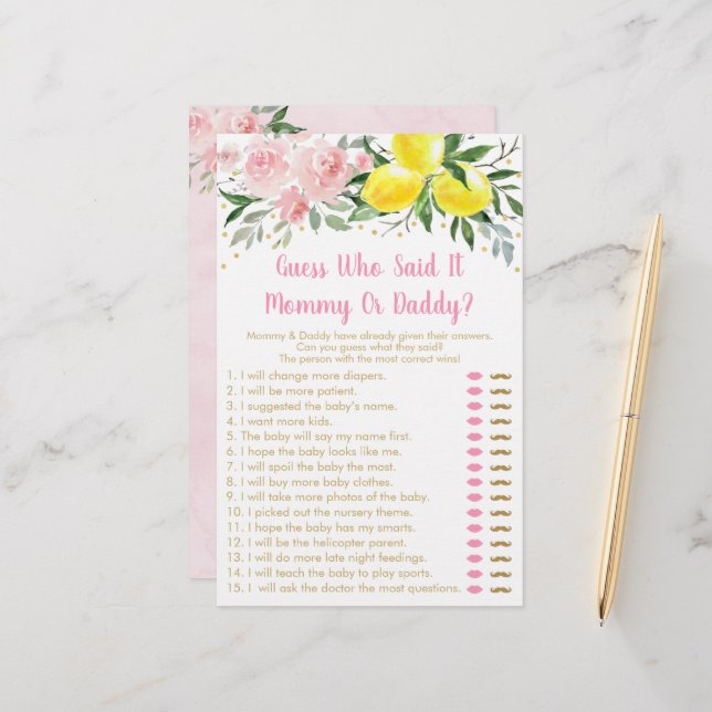 Lemonade Rosa Guld Blommigt gissar vem som sa att  (Fram/Back In Situ)