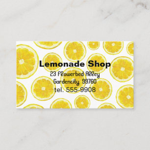 Lemonade shoppar visitkorten. Gul ny frukt Visitkort
