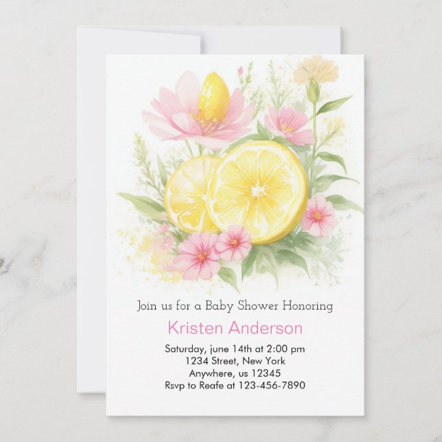 Lemonade ställ Firande Baby Shower Inbjudningar (Framsida)