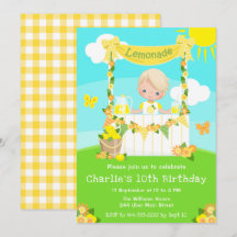 Lemonade stand Birthday Blonde Hair Boy