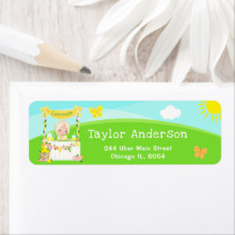 Lemonade stand Birthday Blonde Hair Girl Returadress Etikett