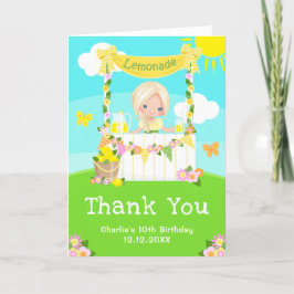Lemonade stand Birthday Blonde Hair Girl Tack Kort