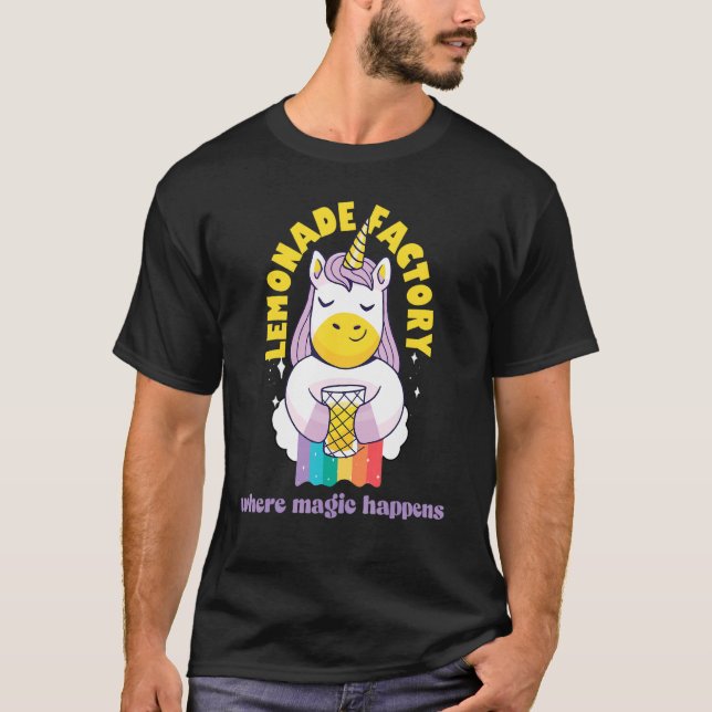 Lemonade stand Factory Magic Entrepreneur Kids Un T Shirt (Framsida)