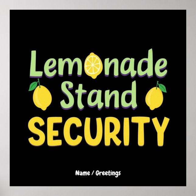 Lemonade Stand Security Funny Summer Citrus CEO  Poster (Framsidan)
