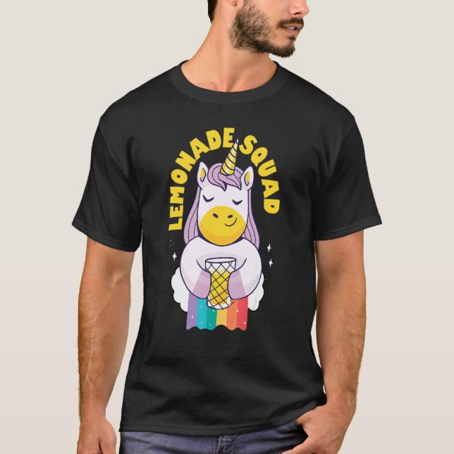 Lemonade stand Squad Entrepreneur Kids Unicorn T Shirt (Framsida)