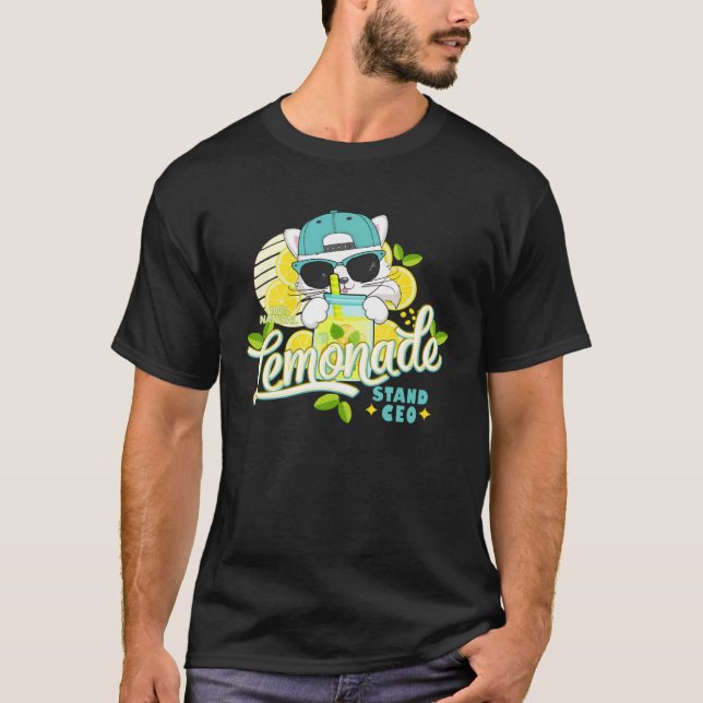 Lemonade StCEO Cute Cat Lemon Juice Busi T Shirt (Framsida)