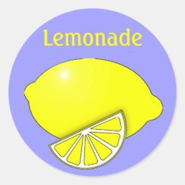 Lemonade Stickers med Lemon och Wedge Runt Klistermärke