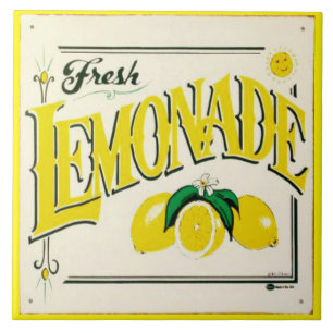 Lemonade vintage-tecken citronfrukt Ceramic Tile Kakelplatta