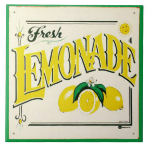 Lemonade vintage-tecken citronfrukt Ceramic Tile Kakelplatta