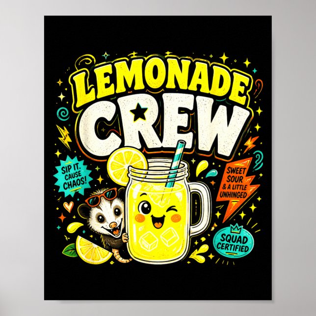 Lemonadeklubb roliga söta barn lemonadstånd poster (Framsidan)