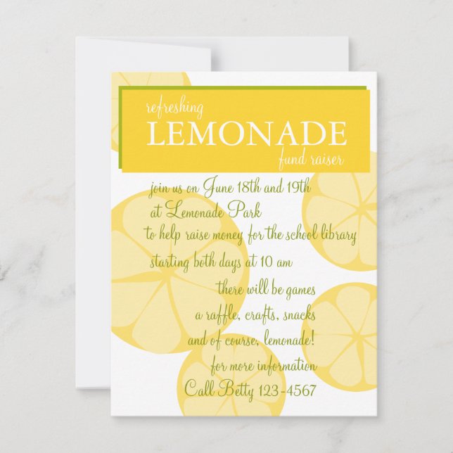 Lemonadestativ Inbjudningar (Framsida)