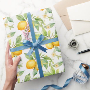 Lemonblommor Vattenfärg Presentpapper