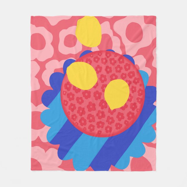 Lemonblomplatta Fleecefilt (Framsidan)