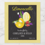 Lemoncello Chalkboard Titta Bröllop Vinflaska Etikett<br><div class="desc">En bukett av Lemon och jordgubbe med sprit av Rosemary och Lavender.</div>