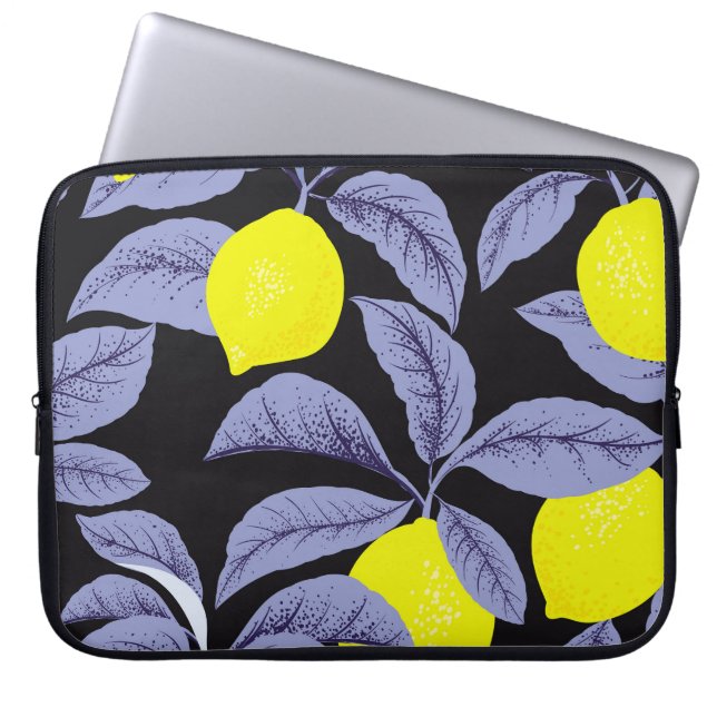 Lemoncitrusfrukter, botanisk vintage. laptop fodral (Framsidan)