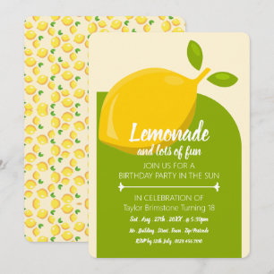 Lemondesign, Lemonade och många Roligtar födelseda Inbjudningar