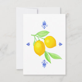 Lemoner med blå blommor - tackkort tack kort