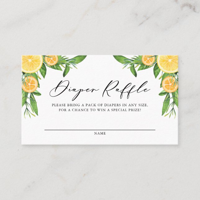 Lemoner och Orangar för babyskor, hårklämma Placeringskort (Framsida)