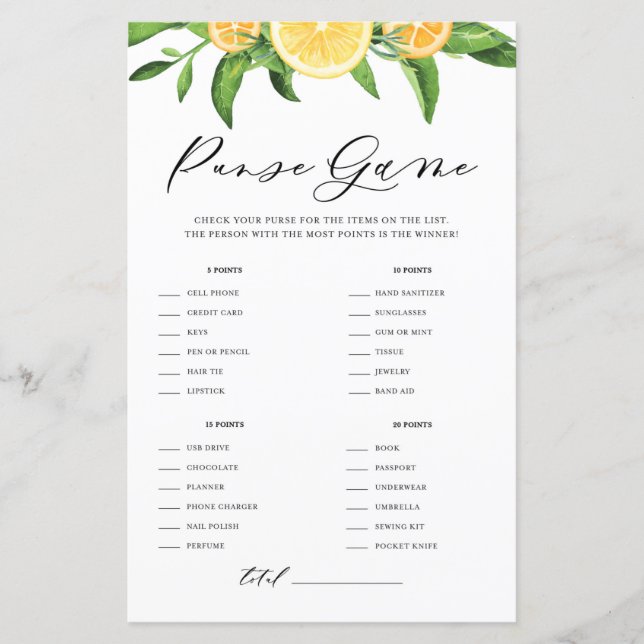 Lemoner och Orangar - vad är i ditt köp-spel? (Framsida)