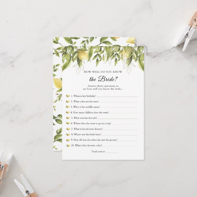 Lemoner som känner till bästa spelinbjudan inbjudningar (Fram/Back In Situ)