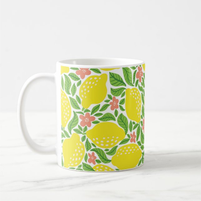 Lemonfrukten mönster. Sömlös sommarcitruspatrull Kaffemugg (Vänster)