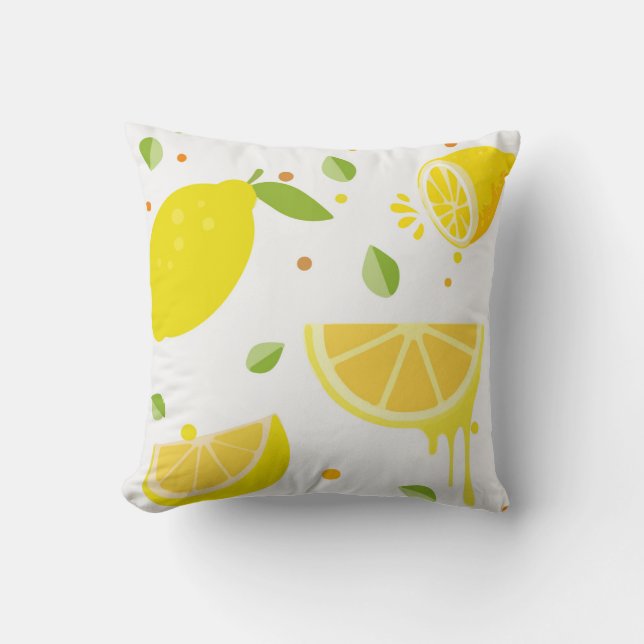 Lemonfrukten Sommartrycksdyna utomhus Kudde (Framsida)