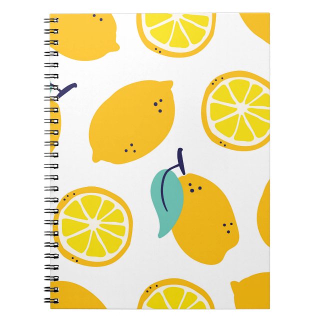 Lemonfrukter, sömlösa mönster anteckningsbok (Framsidan)