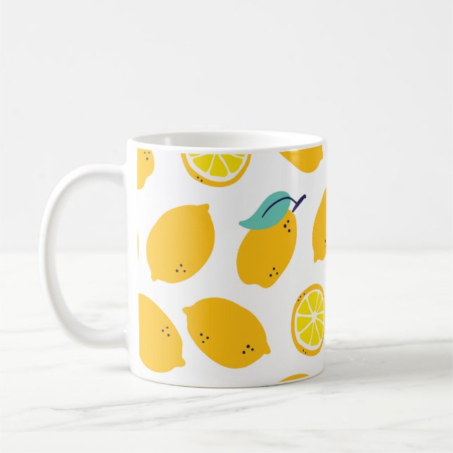 Lemonfrukter, sömlösa mönster kaffemugg (Vänster)