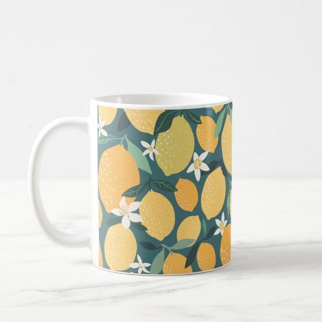 Lemonfrukter, sömlösa mönster kaffemugg (Vänster)
