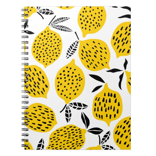 Lemonfrukter: vintagens sömlösa design. anteckningsbok (Framsidan)