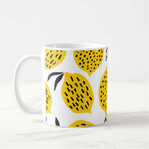 Lemonfrukter: vintagens sömlösa design. kaffemugg