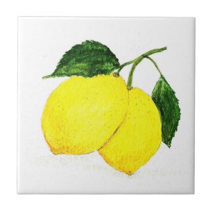 Lemonfrukts vattenfärgskök Ceramic Tile Kakelplatta