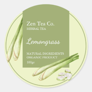 Lemongräs Herbal Tea Business Label Runt Klistermärke