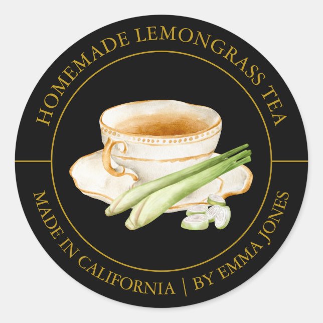 Lemongräs tea Modern etikett (Framsida)