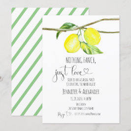 Lemongul bröllopsfestinladan inbjudningar