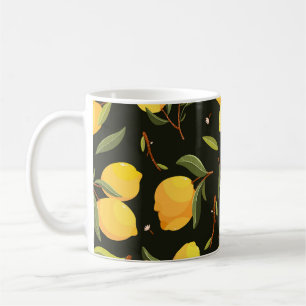 Lemonillustration: Sömlös Mönster utan handmålning Kaffemugg