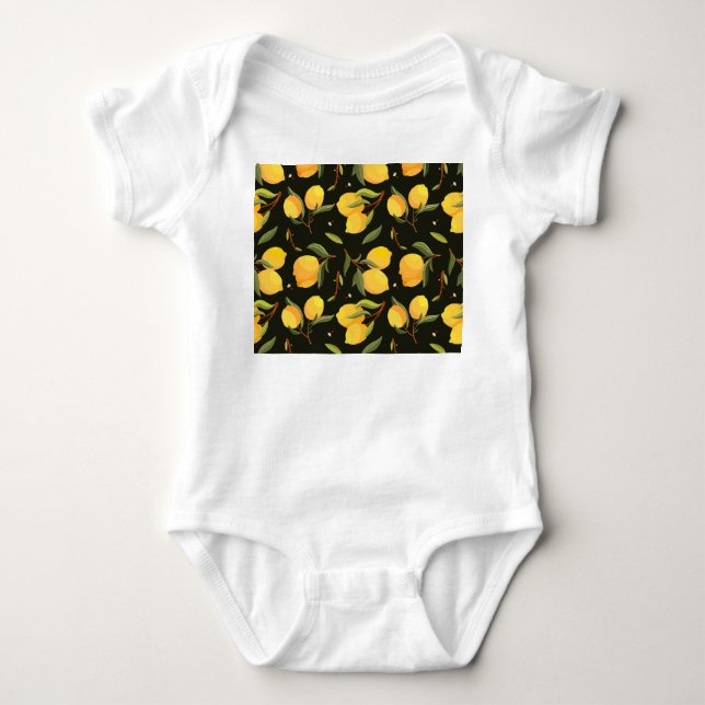 Lemonillustration: Sömlös Mönster utan handmålning T Shirt (Framsida)