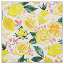 LEMONIZER Gult Watercolor Lemons Tyg