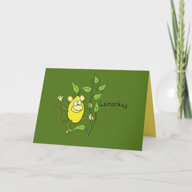Lemonkey Lemon Monkey-hälsningskort Kort (Framsida)