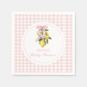 Lemonrosa rosett snygg Coquette-babyshower Pappersservett