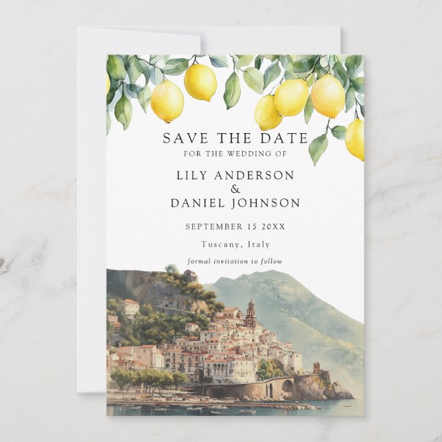 Lemons Amalfi Coast Italy Wedding Spara Datumet (Framsida)